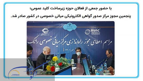 پنجمین مجوز مرکز صدور گواهی الکترونیکی میانی خصوصی در کشور صادر شد