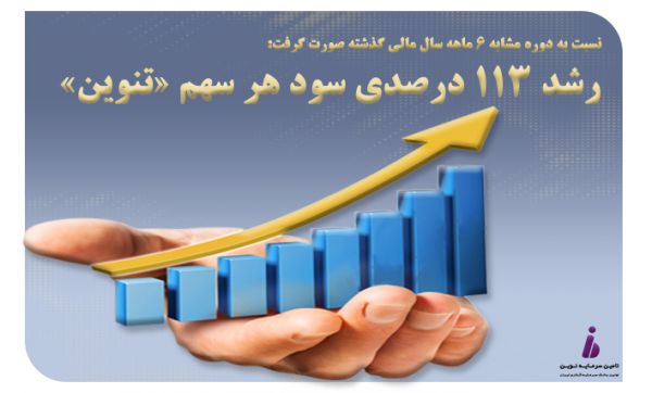 رشد ۱۱۳ درصدی سود هر سهم «تنوین»